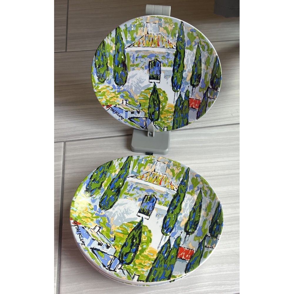 Gustav Klimt Church Of Cassone Cypress Trees Salad Plates MMI Set 2 by Furio‎